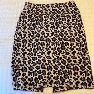 Leopard print Anthropologie midi skirt
